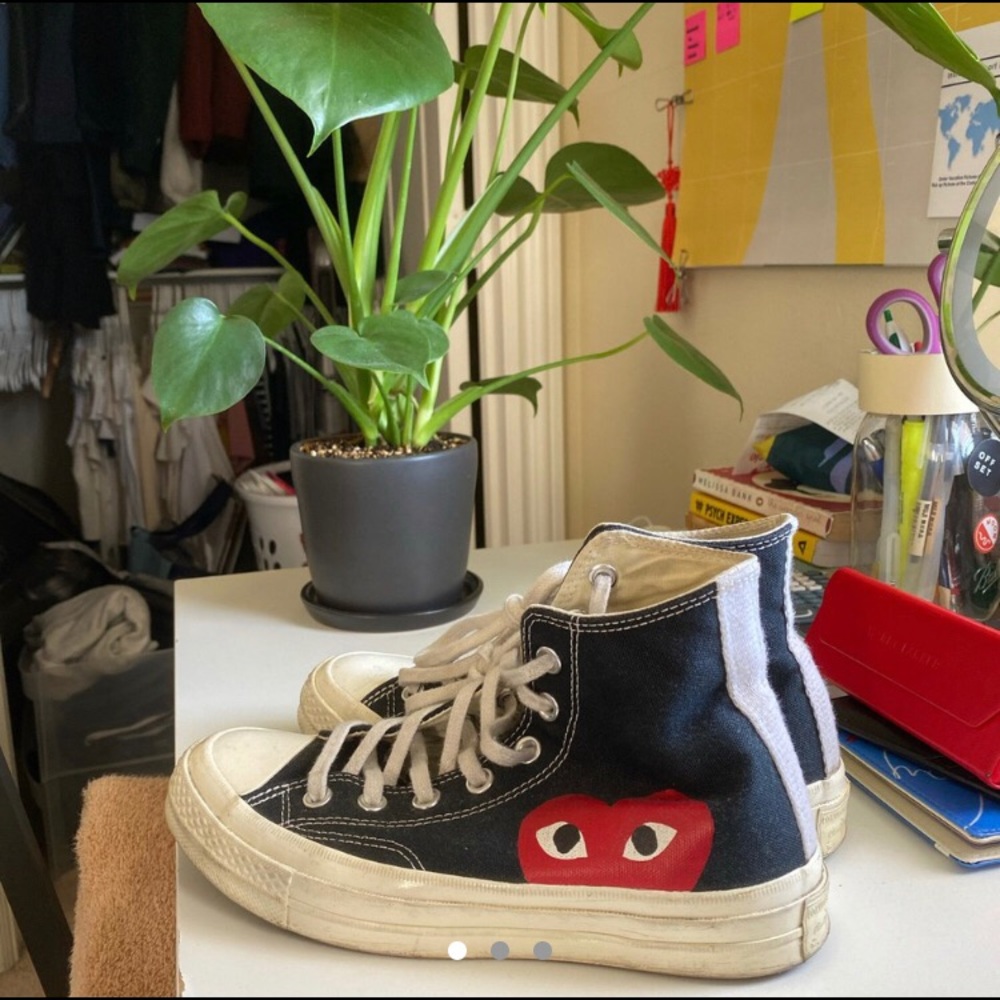 Black Comme des Garçons High Top Converse PLAY
